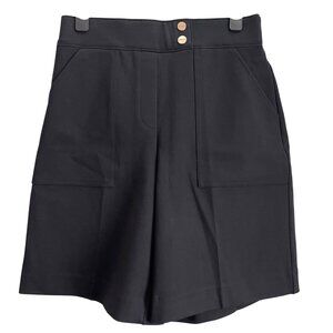Spanx Womens Quiet Luxury Ponte Shorts Size S Black High Rise Pocketed Stretch